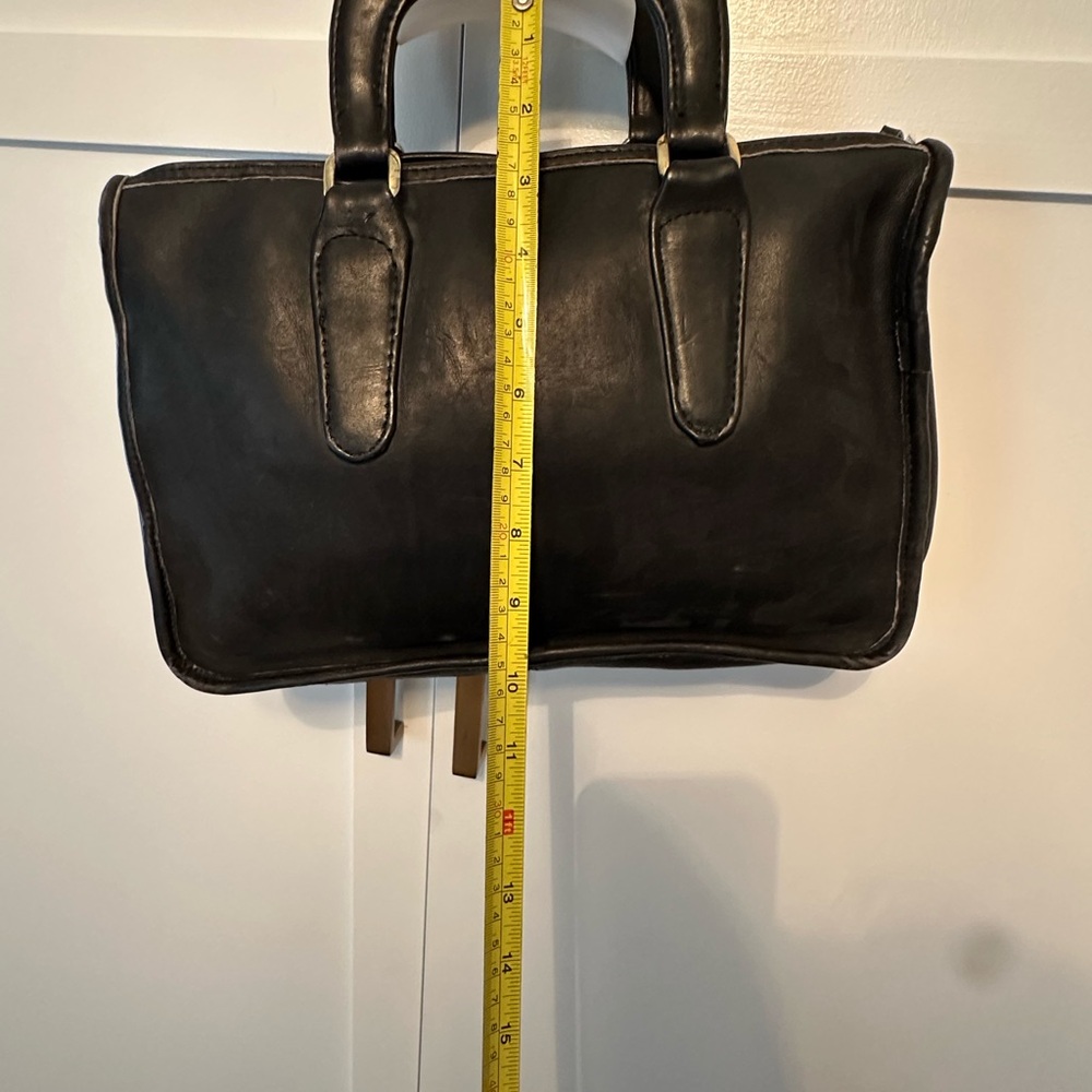 Vintage Classic Black Leather Top Handle Bag - Picture 9 of 10